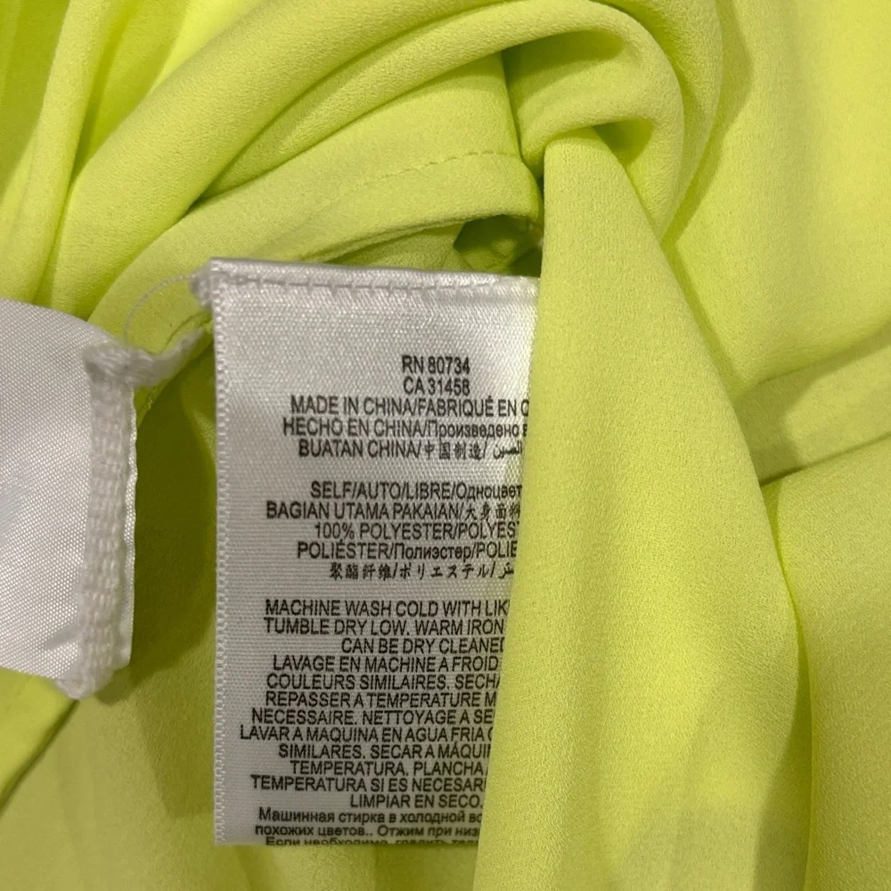 BCBGMaxazria Lime Green Women's Draped Top - Picture 5 of 5